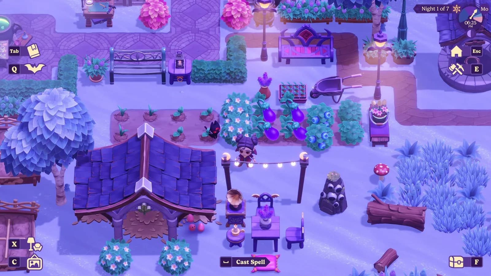 Official Moonlight Peaks town view used as navigation context for Elvira's Treasure Hunt